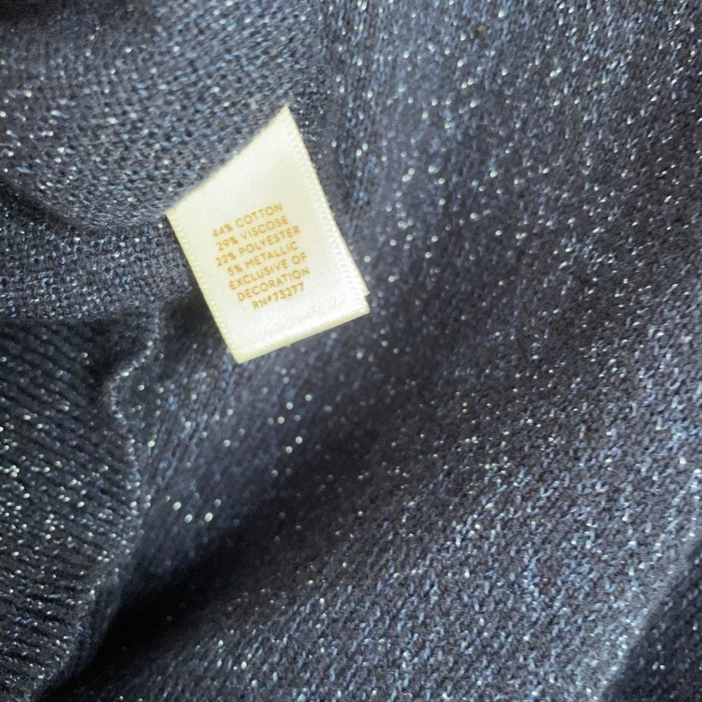 LC Lauren Conrad Navy Sparkly Crewneck Sweater M - Picture 7 of 7